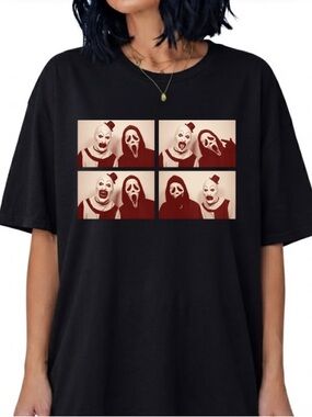 Terrifier Art The Clown Ghostface Scream Horror Movie Poster Vintage T-Shirt